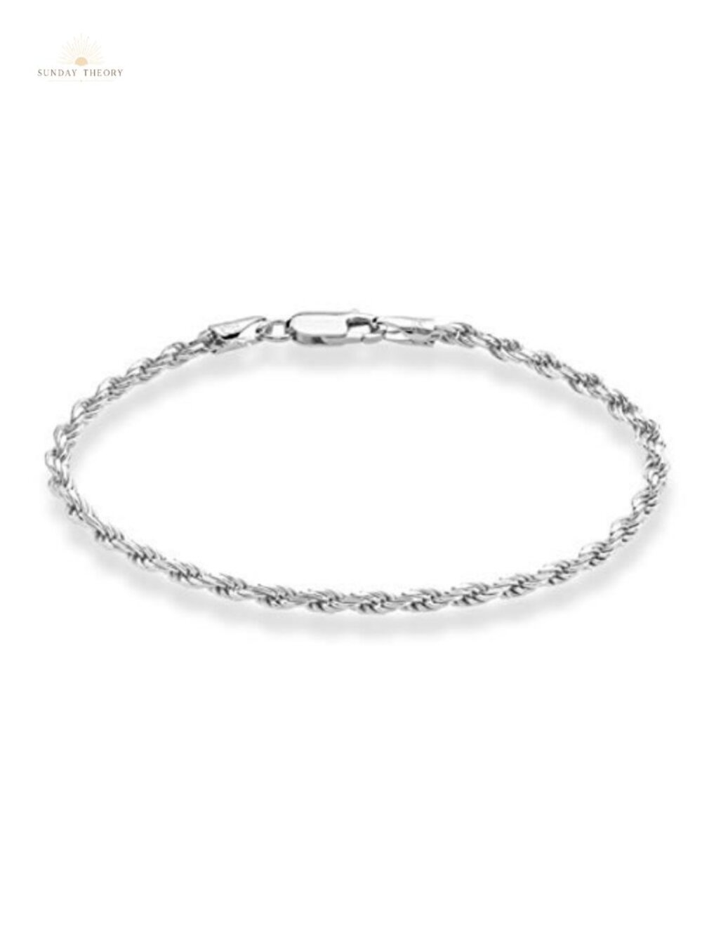925 Sterling Silver Rope Anklet for Women Men Italian Fine Jewelry